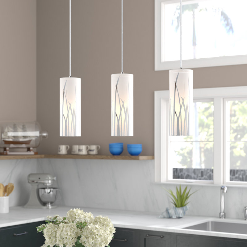 Bayou Breeze Lavanna 3 Light Kitchen Island Cylinder Pendant